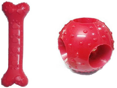 

Foodie Puppies Hollow Ball & Bone Rubber Ball, Fetch Toy, Bone For Dog