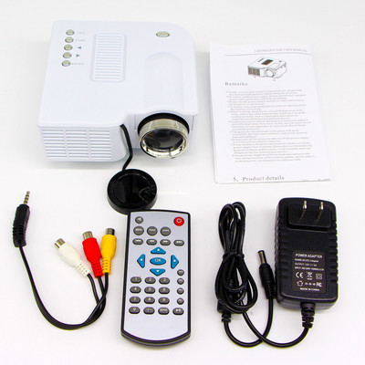 

Wonder World ™ AV/USB/VGA/HDMI/SD Home Theater Games Cenima DVD PC Beamer 40 lm LED Corded Portable Projector(White)