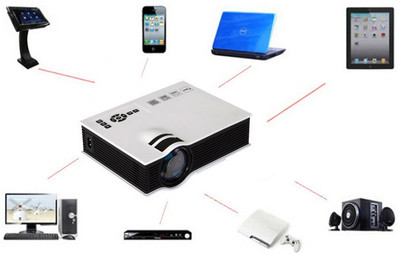 

VibeX ® UC40 Mini SVGA HDMI Home Theater 800 lm LED Corded Portable Projector(White)