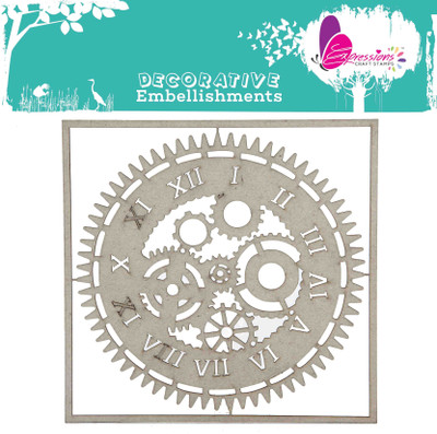 

expressions craft stamps Designer Gear Clock Mixed media DIY Chipboard Embellishment Theme, Scrapbook Kit(DIY)