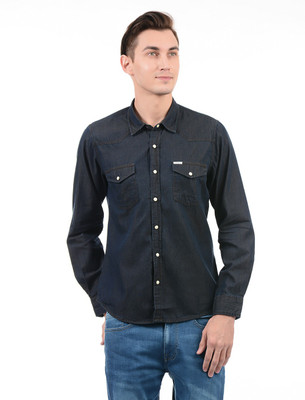 60 Off On Pepe Jeans Men Solid Casual Dark Blue Shirt On Flipkart
