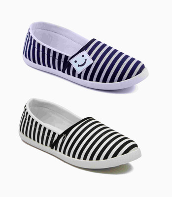 

Asian women's combo Pack Of 2 Casuals Canvas Shoes For Women(Multicolor