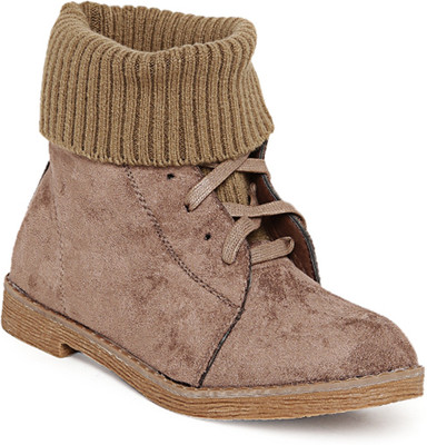 

Flat n Heels Boots For Women(Khaki