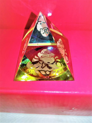 

Crystal Pyramid Buddha For Wealth And Prosperity. Crystal Pyramid Buddha For Wealth And Prosperity. Decorative Showpiece - 3 cm(Crystal, Multicolor)