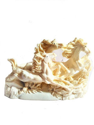 

Three Horses White With Decoration Set. Three Horses White With Decoration Set. Decorative Showpiece - 10 cm(Acrylic, Beige)