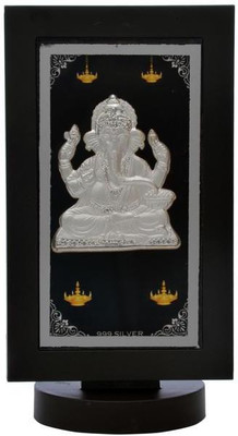 

Siri Creations 999 Pure Silverganesha With Acralyic Frame Decorative Showpiece - 13 cm(Silver, Silver)