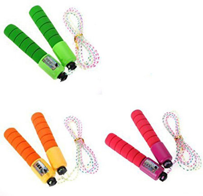 

Wonder Star Presents Skipping Rope with Jump Counter Set of 3(Colors May Vary) Freestyle Skipping Rope(Multicolor, Length: 213 cm)