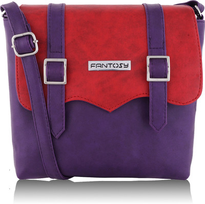 

Fantosy Women Casual Red Leatherette Sling Bag