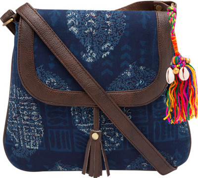 

Vivinkaa Women Casual Blue Cotton Sling Bag