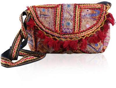 

LadyBugBag Women Casual Multicolor Cotton, Wool Sling Bag