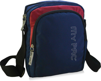My Pac Db Men Casual Blue Polyester Sling Bag