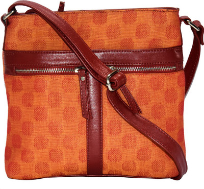 

Estheticmind Women Casual Orange Cotton Sling Bag