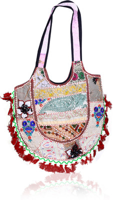

LadyBugBag Women Casual Multicolor Cotton, Wool Shoulder Bag