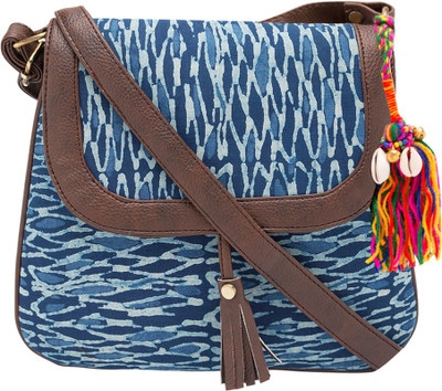 

Vivinkaa Women Casual Blue Cotton Sling Bag