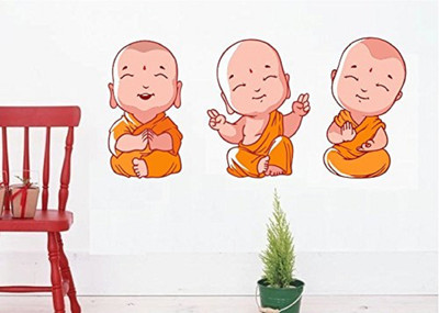Asmi Collections 100 cm Cute Baby Buddha Removable Sticker(Pack of 1)