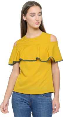 Tunic Nation Party Sleeveless Solid Women Yellow Top