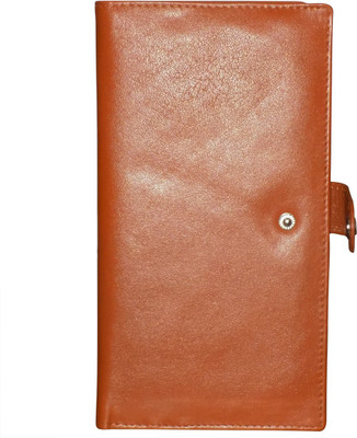 

Kan New Year Gift-Tan Genuine Leather Travel Document Holder/Cheque Book Pouch for Men & Women(Tan)