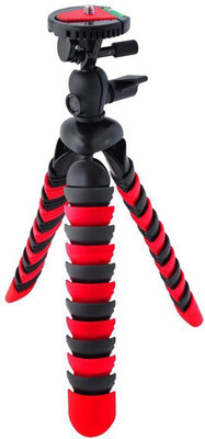 

True Deal 12" Gorilla Flexible Wrapable Legs Quick Release Plate and Bubble Level Tripod(Black, Red, Supports Up to 2000 g)