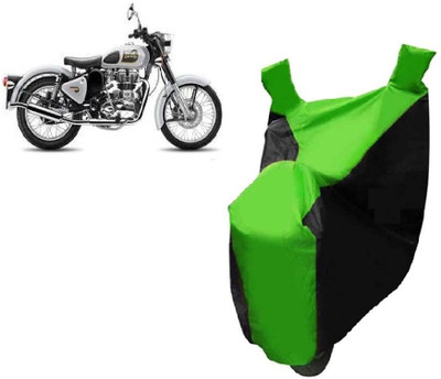 SMART Two Wheeler Cover for Royal Enfield(Bullet 350, Black, Green)