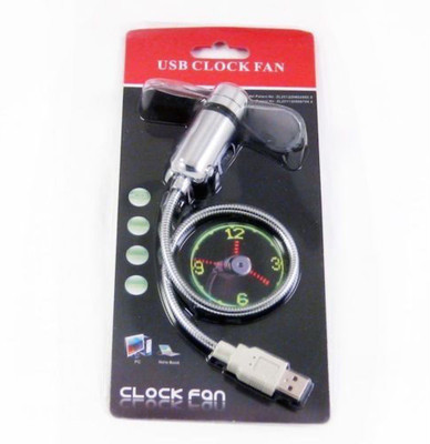 

Totu USB Clock Fan USB Mini Flexible Fan Clock with LED Light For PC Laptop USB Fan(Multicolor)