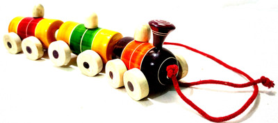 

Crafts India Wooden Multi Colored Pull Along Train(Multiple)
