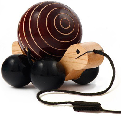 

Crafts India Wooden pull Turtle toy with rotating ball(Multiple)