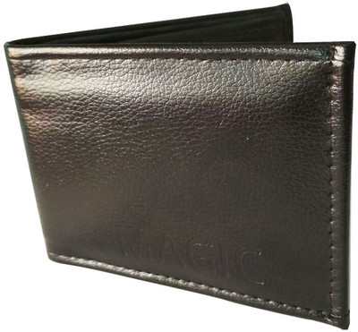 

Magic Men Black Artificial Leather Wallet(4 Card Slots)