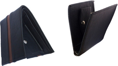 

FRIENDS & COMPANY Men Black Genuine Leather Wallet(8 Card Slots)