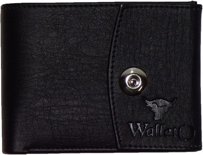 

WALLETO Unisex 100% Genuine Leather Business Card, Personal Id,Credit Card, Driving Licence Card Holder Cum Mini Money Wallet (No.5Wall_11), Slots Space for 8 Card Holder(Set of 1, Black)