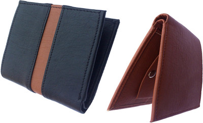 

FRIENDS & COMPANY Men Black, Tan Genuine Leather Wallet(8 Card Slots)
