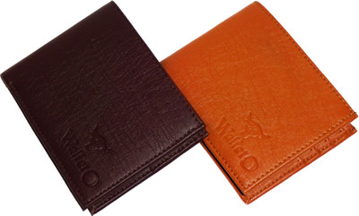 

WALLETO Unisex 100% Genuine Leather Business Card, Personal Id,Credit Card, Driving Licence Card Holder Cum Mini Money Wallet (No.3Combo_wall_18_and_06), Slots Space for 8 Card Holder(Set of 2, Multicolor)