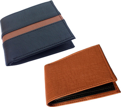 

FRIENDS & COMPANY Men Black, Tan Genuine Leather Wallet(8 Card Slots)