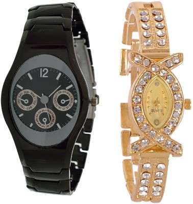 iDIVAS NEW QUEEN OF FASHION COMBO DEAL Gold Plated& Diamond Sticked Watch  - For Girls   Watches  (iDIVAS)