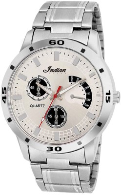 Indian Style IndSty7001 CHRONOGRAPH PATTERN WHITE DAIL (DKWINDCORNODAYWHTDAIL1) Watch  - For Men   Watches  (Indian Style)