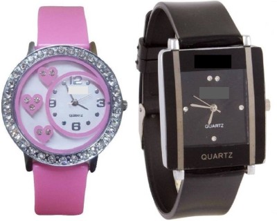 INDIUM PS0145PS Diamond studded letest collaction with beautiful attractive Black and Pink Watch Watch  - For Girls   Watches  (INDIUM)