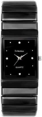 Uneque trend Latest Black Metal Strap Square Dial IIK Analog Watch Analog Watch For Men Uneque trend Wrist Watches