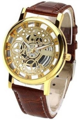 PMAX GOLD DIAL FANCY WATCH LEATHER STRAP WATCH Watch  - For Men   Watches  (PMAX)