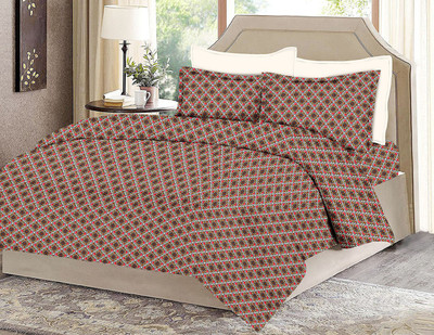 

Minu Bedsheets 130 TC Cotton Single Motifs Bedsheet(Pack of 1, Red)