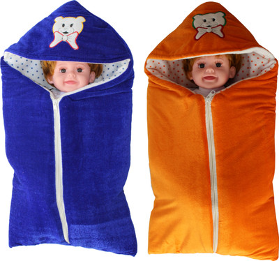 

My Newborn Cartoon  Crib Baby Blanket(Polyester, Blue, Orange