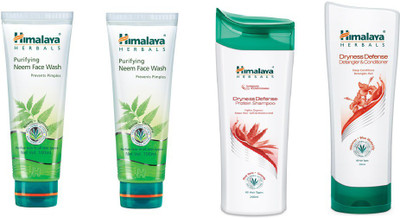 

Himalaya Purifying Neem Face Wash, Dryness Defense Protion Shampoo, Dryness Defence Datangler & Conditioner(Set of 4)