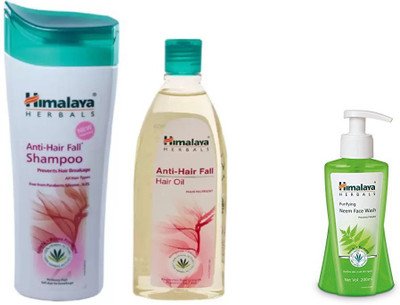 

Himalaya anti hair fall shampoo, anti hair fall oil, neem face wash(Set of 3)