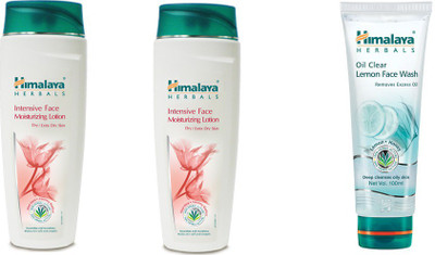 

Himalaya intensive face moisturizing lotion, lemon face wash(Set of 3)