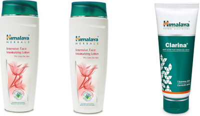 

Himalaya intensive face moisturizing lotion, clarina face wash gel(Set of 3)