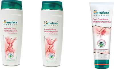 

Himalaya intensive face moisturizing lotion, clear complexion whitening face scrub(Set of 3)