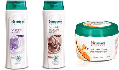 

Himalaya Soothing Body Lotion, Cocoa Butter Intensive Body Lotion, Protein hair Cream(Set of 3)