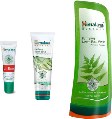 

Himalaya Purifying Neem Peel Off Mask, Purifying Neem Face Wash, lip balm(Set of 3)