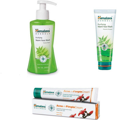 

Himalaya Purifying Neem Face Wash,pimple cream(Set of 3)
