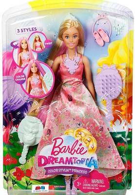 

GRAPPLE DEALS Barbie Dreamtopia Color Stylin Princess Doll Three Different Looks And Endless Styling And Story Telling fun For Kids.(Multicolor)