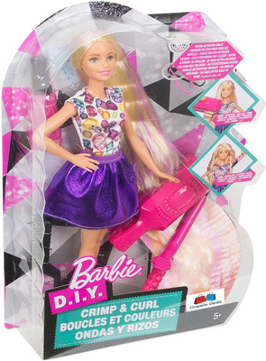 

GRAPPLE DEALS Barbie Crimp And Curl Hair Salon Preety Doll With Design And Colours Hair For Kids.(Multicolor)