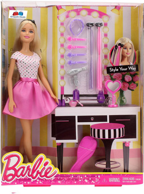 

GRAPPLE DEALS Be Your Own Style Hair Styling Salon Beautiful Doll With Different Accessories For Kids.(Multicolor)
